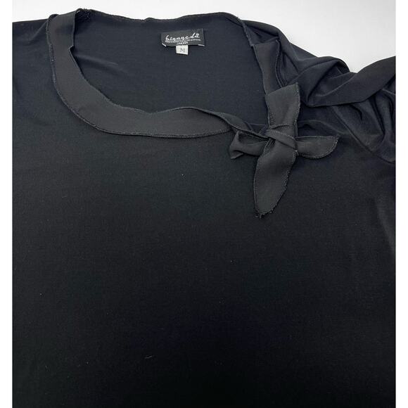 Vintage Biyaycda Career Woman's Black Blouse with sheer bow size M Pre-Owned - Picture 6 of 9